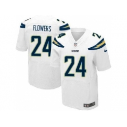 Nike San Diego Chargers 24 Brandon Flowers White Elite NFL Jersey