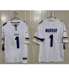 Men Minnesota Vikings  1 Kyler Murray White 2026 Vapor Untouchable Limited Stitched Jersey