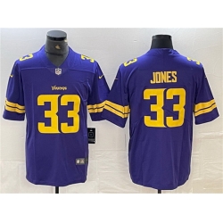 Men Minnesota Vikings 33 Aaron Jones Purple Gold Vapor Untouchable Limited Stitched Jersey