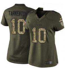 Womens Nike Minnesota Vikings 10 Fran Tarkenton Elite Green Salute to Service NFL Jersey