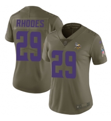 Womens Nike Vikings #29 Xavier Rhodes Olive  Stitched NFL Limited 2017 Salute to Service Jersey