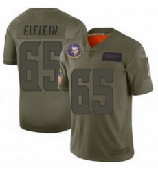 Youth Minnesota Vikings 65 Pat Elflein Limited Camo 2019 Salute to Service Football Jersey