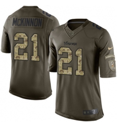 Youth Nike Vikings #21 Jerick McKinnon Green Stitched NFL Limited 2015 Salute to Service Jersey