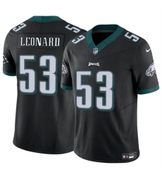 Men Philadelphia Eagles 53 Shaquille Leonard Black 2023 F U S E  Vapor Untouchable Limited Stitched Football Jersey