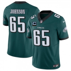 Men Philadelphia Eagles 65 Lane Johnson Green 2025 F U S E  With 4 Star C Patch Vapor Untouchable Limited Stitched Football Jersey