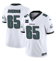 Men Philadelphia Eagles 65 Lane Johnson White 2025 F U S E With 4 Star C Patch Vapor Untouchable Limited Stitched Football Jersey Men Philadelphia Eagles 65 Lane Johnson White 2025 F U S E With 4 Star C Patch Vapor Untouchable Limited Stitched Football Jersey