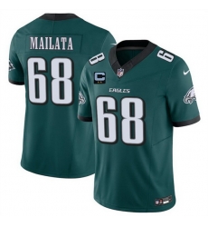 Men Philadelphia Eagles 68 Jordan Mailata Green 2025 F U S E  With 2 Star C Patch Vapor Untouchable Limited Stitched Football Jersey