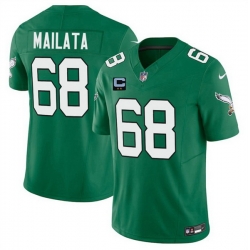 Men Philadelphia Eagles 68 Jordan Mailata Kelly Green 2025 F U S E  With 2 Star C Patch Vapor Untouchable Limited Throwback Stitched Football Jersey