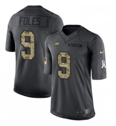 Mens Nike Philadelphia Eagles 9 Nick Foles Limited Black 2016 Salute to Service NFL Jersey