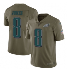 Nike Eagles #8 Donnie Jones Olive Mens Stitched NFL Limited 2017 Salute To Service Jersey