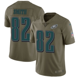 Nike Eagles #82 Torrey Smith Olive Mens Stitched NFL Limited 2017 Salute To Service Jersey