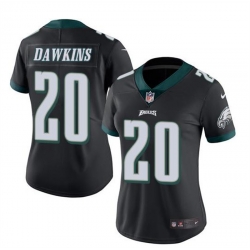 Women Philadelphia Eagles 20 Brian Dawkins Black Vapor Untouchable Limited Stitched Football Jersey