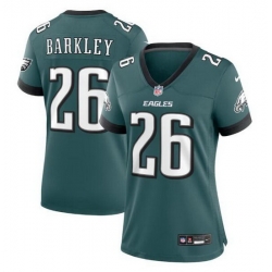 Women Philadelphia Eagles 26 Saquon Barkley Green Stitched Football Jersey