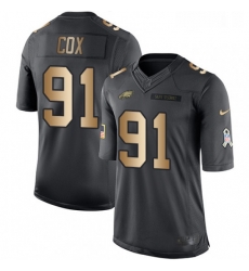 Youth Nike Philadelphia Eagles 91 Fletcher Cox Limited BlackGold Salute to Service NFL Jersey