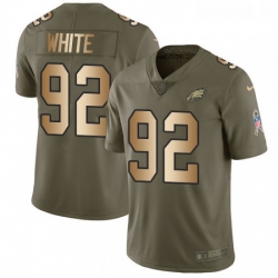 Youth Nike Philadelphia Eagles 92 Reggie White Limited OliveGold 2017 Salute to Service NFL Jersey