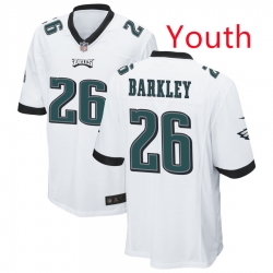 Youth Philadelphia Eagles 26 SAQUON BARKLEY white Limited Stitched Football Jersey