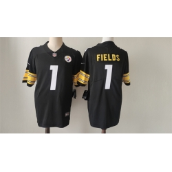 Men Pittsburgh Steelers 1 Justin Fields Black Vapor Untouchable Limited Stitched Jersey