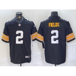 Men Pittsburgh Steelers 2 Justin Fields Black Vapor Untouchable Limited Stitched Jersey