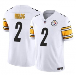 Men Pittsburgh Steelers 2 Justin Fields White 2024 F U S E Vapor Untouchable Limited Stitched Jersey