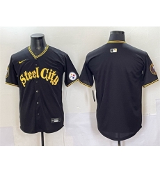 Men Pittsburgh Steelers Blank Black 412 Patch Vapor Premier Limited Stitched Baseball Jersey Men Pittsburgh Steelers Blank Black 412 Patch Vapor Premier Limited Stitched Baseball Jersey