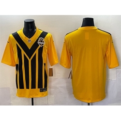 Men Pittsburgh Steelers Blank Gold 1933 Throwback Alternate Stitched Football Jersey