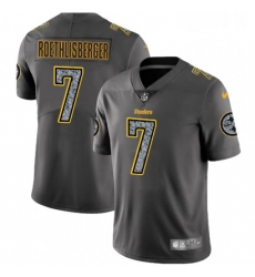 Mens Nike Pittsburgh Steelers 7 Ben Roethlisberger Gray Static Vapor Untouchable Limited NFL Jersey