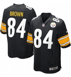 Mens Nike Pittsburgh Steelers 84 Antonio Brown Game Black Team Color NFL Jersey