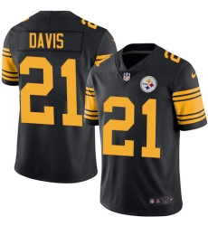 Nike Steelers #21 Sean Davis Black Mens Stitched NFL Limited Rush Jersey