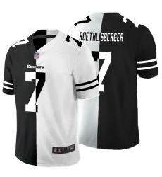 Nike Steelers 7 Ben Roethlisberger Black And White Split Vapor Untouchable Limited Jersey