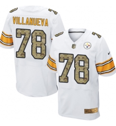 Nike Steelers #78 Alejandro Villanueva White Camo Mens Stitched NFL Elite Jersey