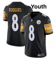 Youth Pittsburgh Steelers 8 Aaron Rodgers Black 2025 Vapor Limited Stitched Football Jersey_ u526F u672C