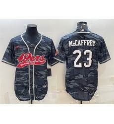 Men San Francisco 49ers 23 Christian McCaffrey Grey Camo With Patch Cool Base Stitched Baseball Jersey