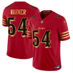 Men San Francisco 49ers 54 Fred Warner Red Gold 2025 F U S E   u201CRivalries u201D Vapor Limited Stitched Football Jersey