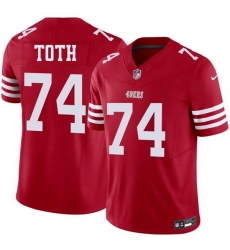 Men San Francisco 49ers 74 Brett Toth Red 2026 F U S E Vapor Untouchable Limited Stitched Football Jersey Men San Francisco 49ers 74 Brett Toth Red 2026 F U S E Vapor Untouchable Limited Stitched Football Jersey
