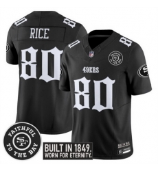 Men San Francisco 49ers 80 Jerry Rice Black F U S E Fog City Gothic Edition Vapor Limited Stitched Football Jersey Men San Francisco 49ers 80 Jerry Rice Black F U S E Fog City Gothic Edition Vapor Limited Stitched Football Jersey