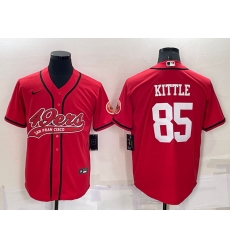 Men San Francisco 49ers 85 George Kittle Red Cool Base Stitched Baseball Jersey