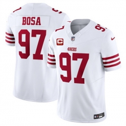 Men San Francisco 49ers 97 Nick Bosa White 2025 F U S E  With 3 Star C Patch Vapor Untouchable Limited Stitched Football Jersey