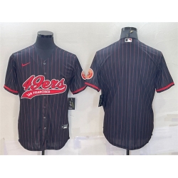 Men San Francisco 49ers Blank Black With Patch Cool Base Stitched Baseball Jersey