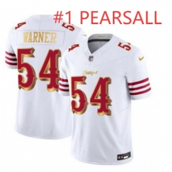 Men San Francisco 49ers Ricky Pearsall #1 White Gold 2025 F U S E Rivalries Vapor Limited Stitched Football Jersey
