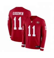 Mens Nike San Francisco 49ers 11 Marquise Goodwin Limited Red Therma Long Sleeve NFL Jersey