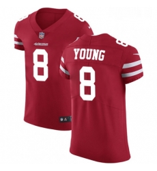 Mens Nike San Francisco 49ers 8 Steve Young Red Team Color Vapor Untouchable Elite Player NFL Jersey