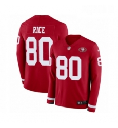 Mens Nike San Francisco 49ers 80 Jerry Rice Limited Red Therma Long Sleeve NFL Jersey