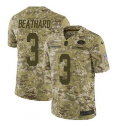 Nike 49ers #3 C J Beathard Camo Mens Stitched NFL Limited 2018 Salute To Service Jersey