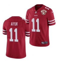 Nike San Francisco 49ers 11 Brandon Aiyuk Red 75th Anniversary Vapor Untouchable Limited Jersey