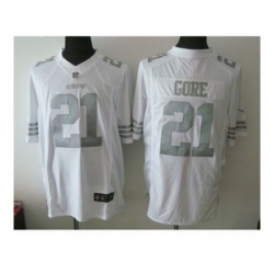 Nike San Francisco 49ers 21 Frank Gore White Game Platinum NFL Jersey