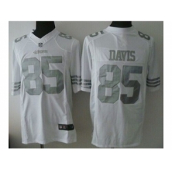 Nike San Francisco 49ers 85 Vernon Davis White Game Platinum NFL Jersey