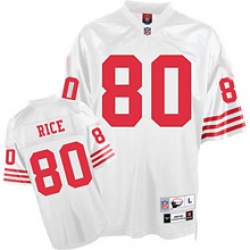 San Francisco 49ers 80 J.Rice White Throwback Jersey