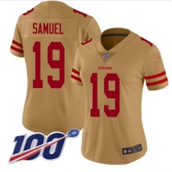 Women San Francisco 49ers #19 Deebo Samuel Gold Inverted Limited Jersey