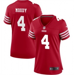 Women San Francisco 49ers 4 Jake Moody Red Stitched Jersey  Run Small