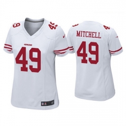 Women San Francisco 49ers 49 Elijah Mitchell White Jersey